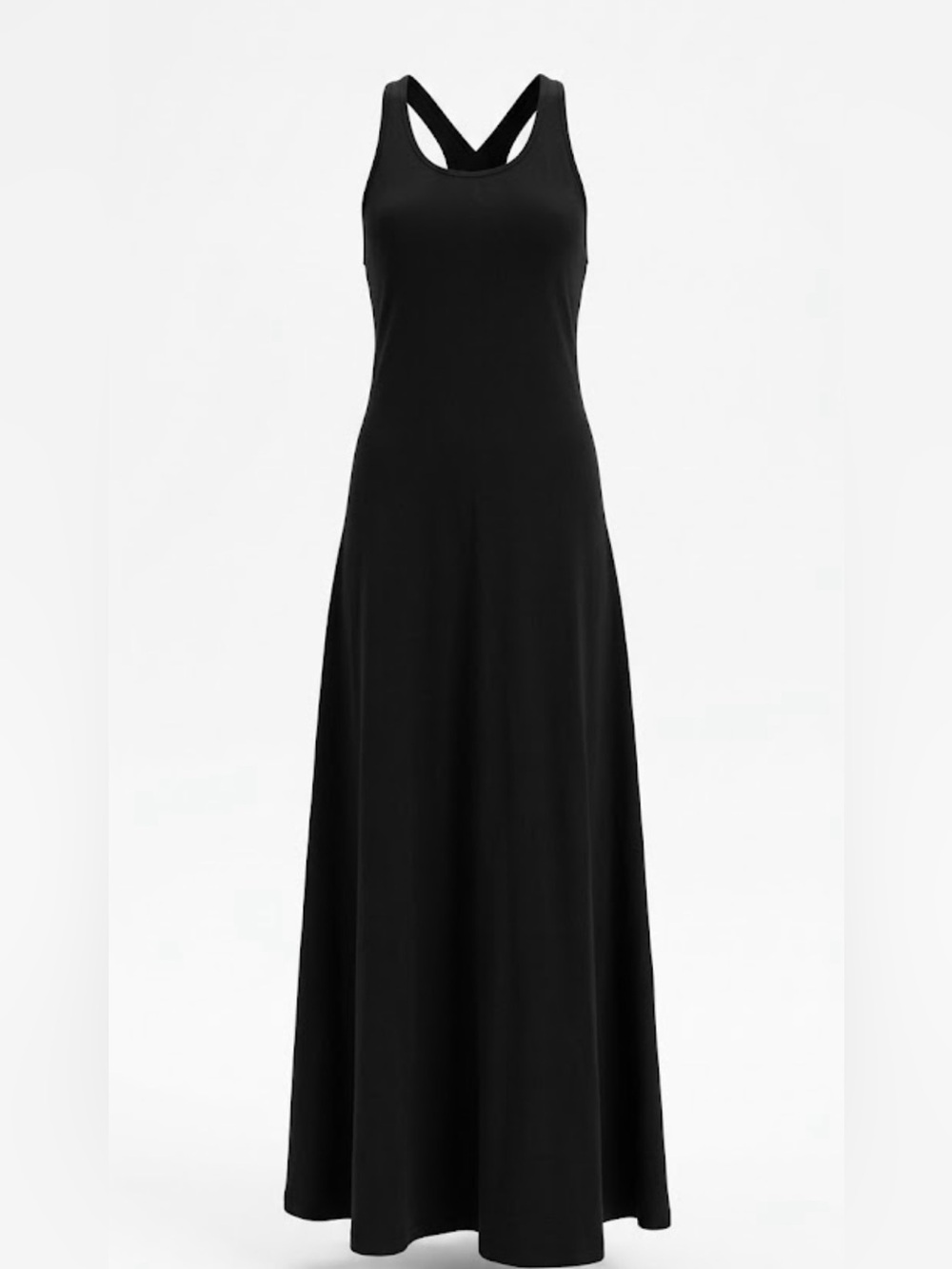 Vintage Geary Roark KAMISATO Black Cotton Maxi Dress Cross Back Size